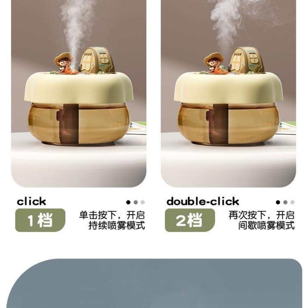 USB Cool Mist Humidifier with Night Light, Mini Portable Desktop Humidifier for Bedroom Office Home Travel, Quiet Air Humidifier for Moisturizing