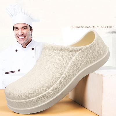 Fashion Chef Work Shoes Four Seasonal Men's Anti Slip Waterproof Oil Resistant Soft Soled Chef Shoes Casual Lightweight Leather Shoes