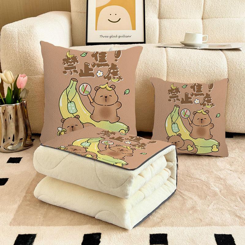 Thickened milk fleece throw pillow quilt dual-purpose two-in-one office nap pillow car cushion quilt