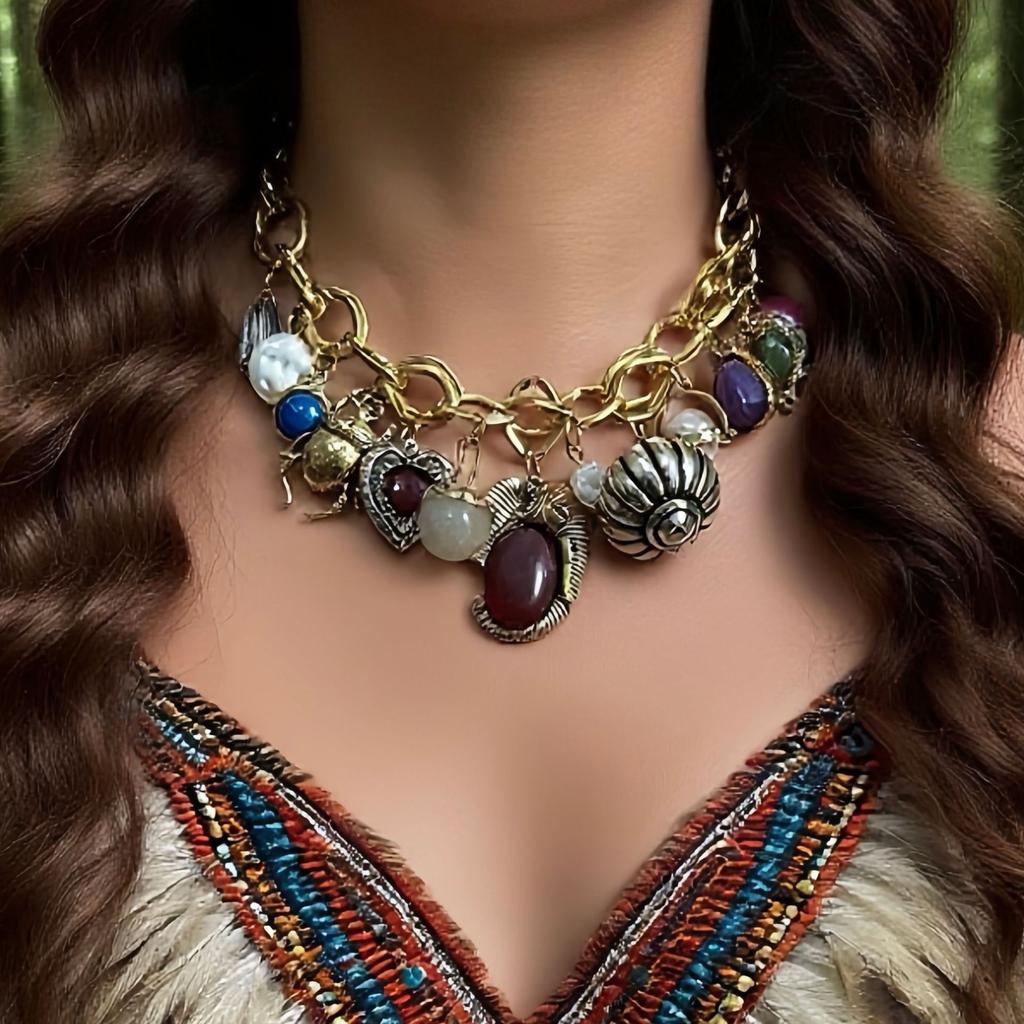 Różnorodność casualowych, luksusowych, indywidualistycznych, retro i modnych zawieszek, łańcuszków i naszyjników, artystycznych i wszechstronnych dla kobiet