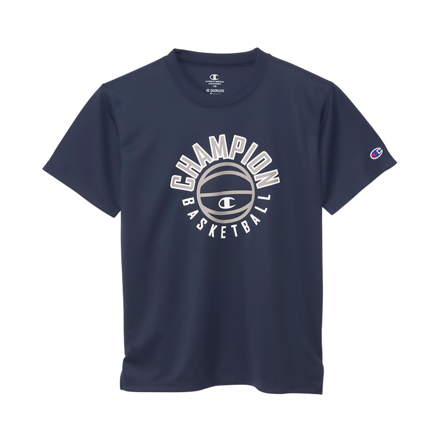 

Kids Short Round Antibacterial and Odor Quick Graphic Logo Short Sleeve Navy [Champion] T-Shirt, Sleeve, Neck, Resistant, Drying, Print, T-Shirt,
