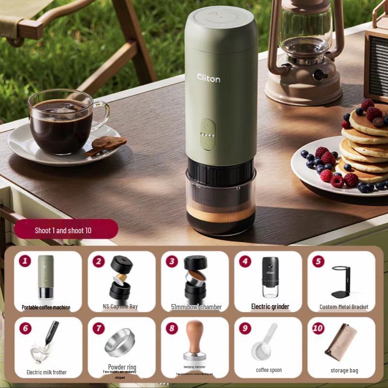 Cliton Portable Italian Espresso Capsule Machine - Semi-Automatic Moka Pot