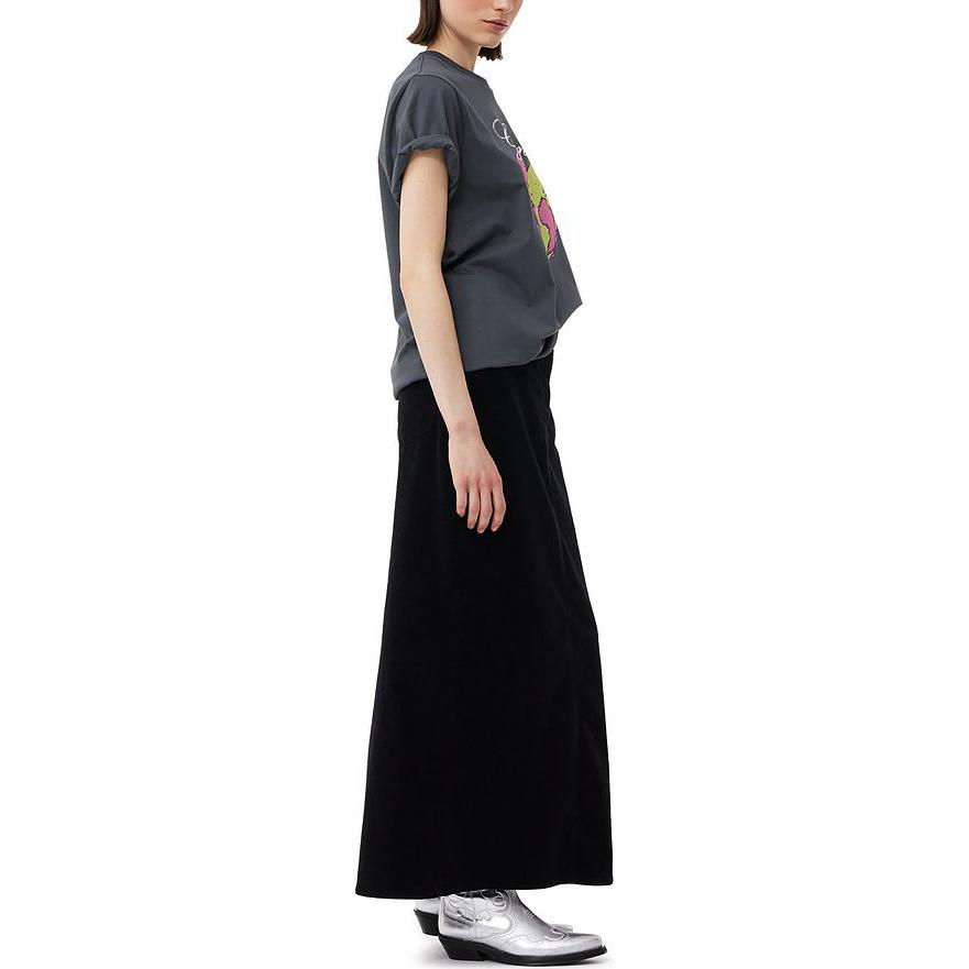 GANNI Heart Print Round Neck Drop Shoulder T-Shirt Women tops T3770490