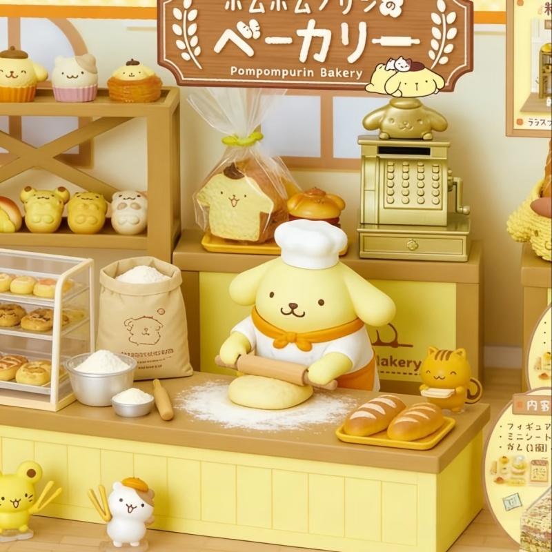 Re-Ment Pom Pom Purin Bakery Full Set Miniature Scene Toy Desk Display Decor Collectible Gift