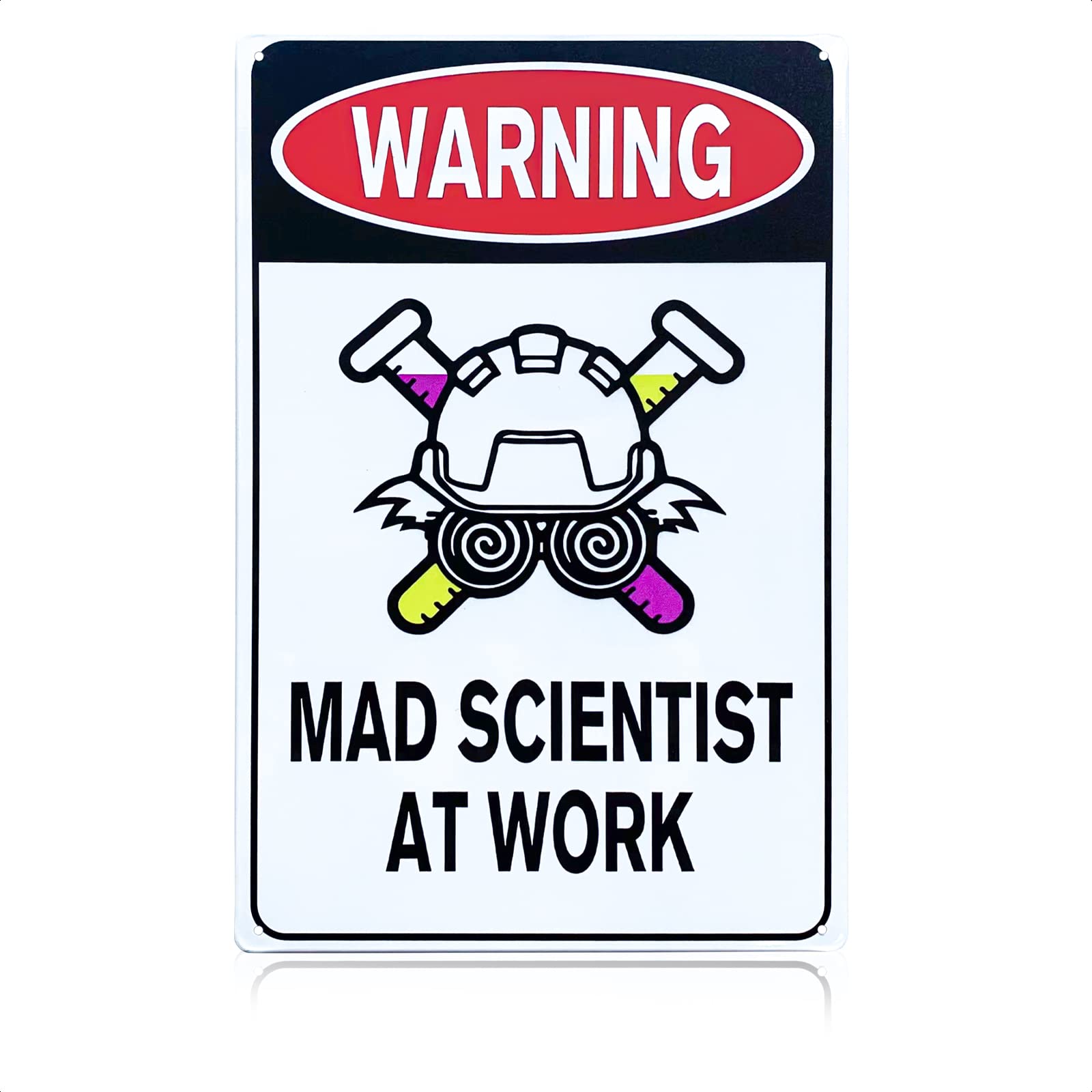 Mad Scientist Wall Decor Science Poster Mad Scientist At Work Warning Sign Science Gifts Mad Scientist Decor Chemistry Poste 20x30cm(7.8x11.8inch)