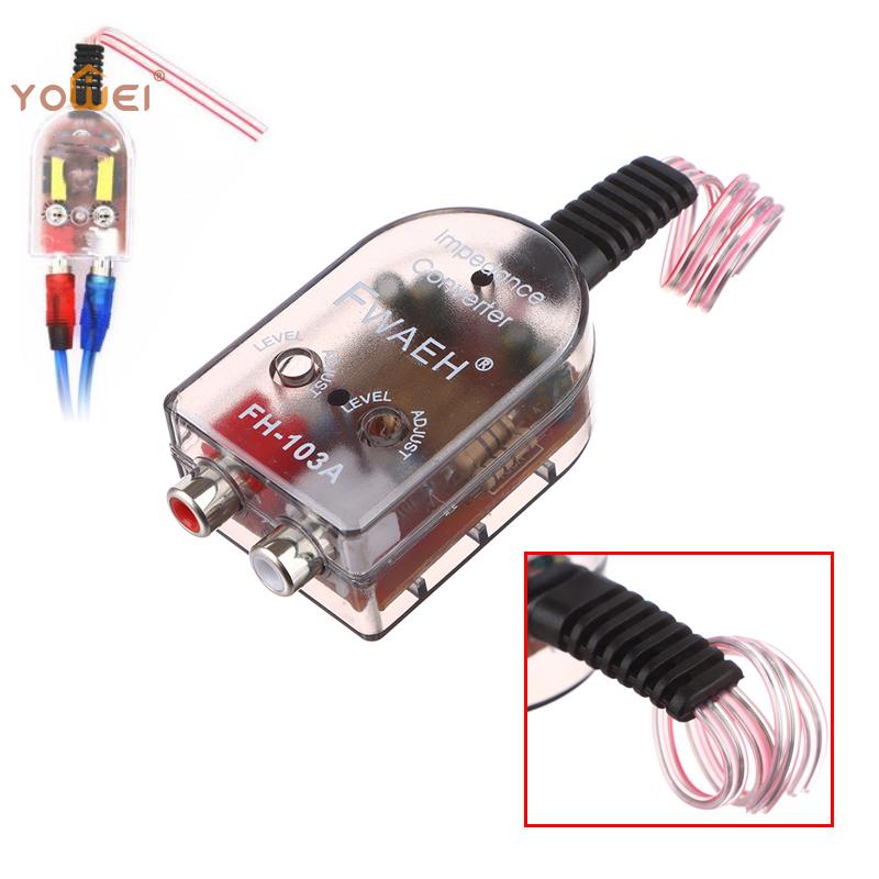 High Level Speaker Signal To Low Level R-C-A Adapter Car Audio High To Low Sound Subwoofer Converter Car Accessories