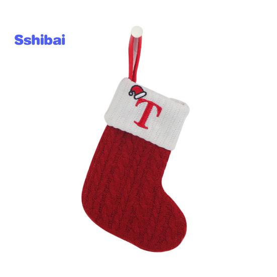 Kalėdinės kojinės, išsiuvinėtas laiškas su pakabinama virve, puikaus darbo kalėdinės kojinės, šventinis kalėdinis papuošimas