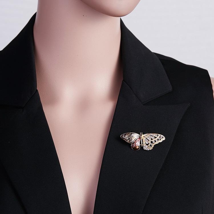 Vintage Butterfly Wings Brooch Elegant Animal Rhinestone Insect Pin Badge Wedding Party Jewelry