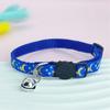Pet Collar Cat Face Safety Buckle Quick Release Adjustable Length Soft Bell Hot Stamping Star Moon Design Cat Collar