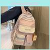 Japanese Style Primary School Girls Backpack Cute Large Capacity Schoolbag High School Campus Wind Double Shoulder Bag White