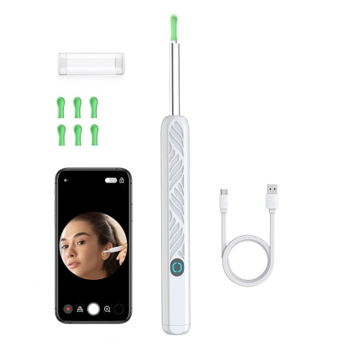 Mahousky Earpick Camera, Ear Cleaning, Earpick, 5 Megapixels, 1080P, 3.5mm Ultra-Small Lens, Illuminated Earpick, Earscope, Earwax Removal, Wireless,