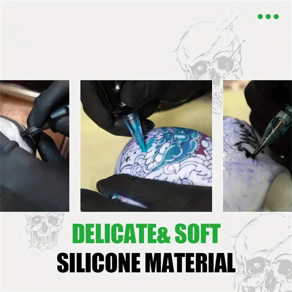 DIY Silicone Skull Tattoo Practice Tattoo Supplies Makeup Accessories Beauty 3D Head Blank Embroidery Tattoo for   Artists