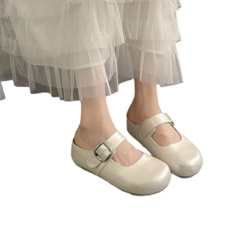 2025 casual new retro niche ugly cute Velcro versatile niche non-slip soft bottom Mary Jane
