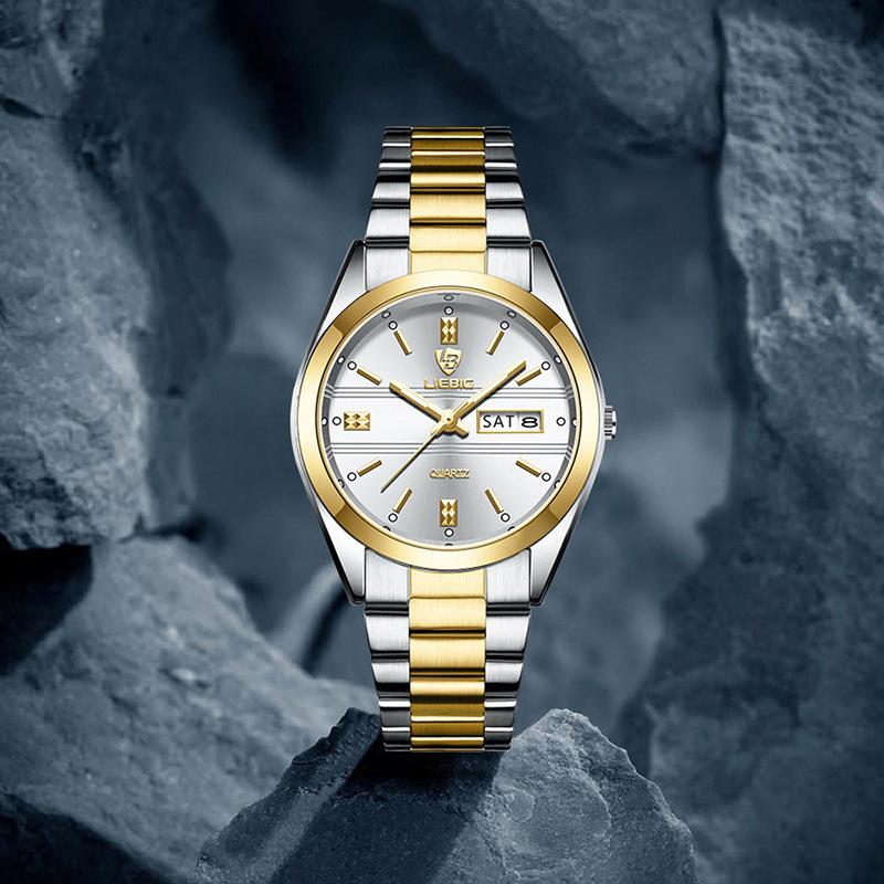 Local Gold Men's and Women's Quartz Watches, Business Steel Band Watches, Waterproof Watches, Couples' Watches