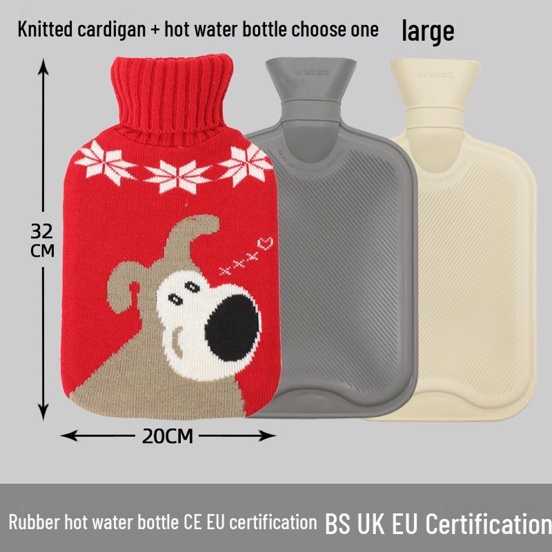 Old-Fashioned Rubber Hot Water Bottle for Stomach Warming