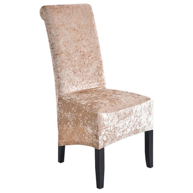 Velvet Plush Xl Dining Chair Covers ,Stretch Chaircover ,Spandex High Chairs Protector Covers Seat Slipcover With Elastic