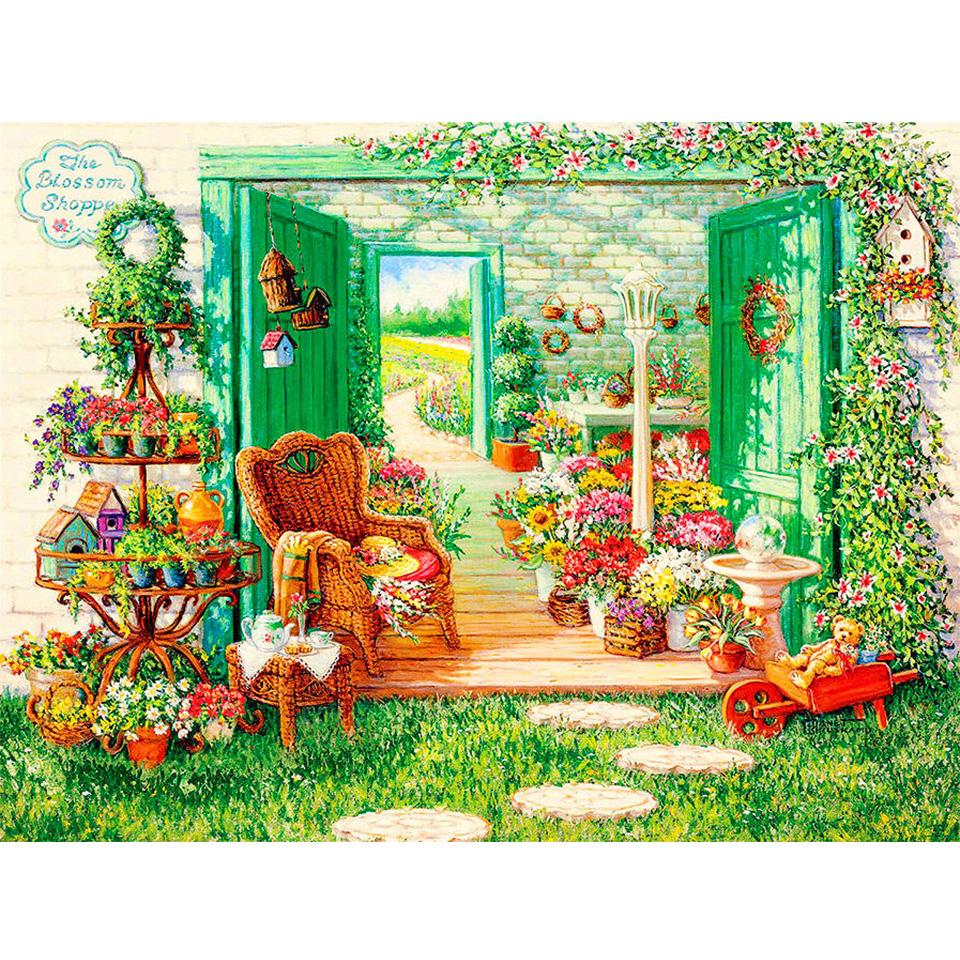 5D DIY Full Round Diamond Painting Flower Diamond Embroidery Landscape Picture Cross Stitch Rhinestone Mosaic Home Decoration