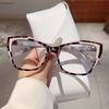 New Style Cat Eye Glasses Photochromic Blue Light Blocking Glasses Big Frame Flat Light Luxury Elegant Fashionable Eyewear