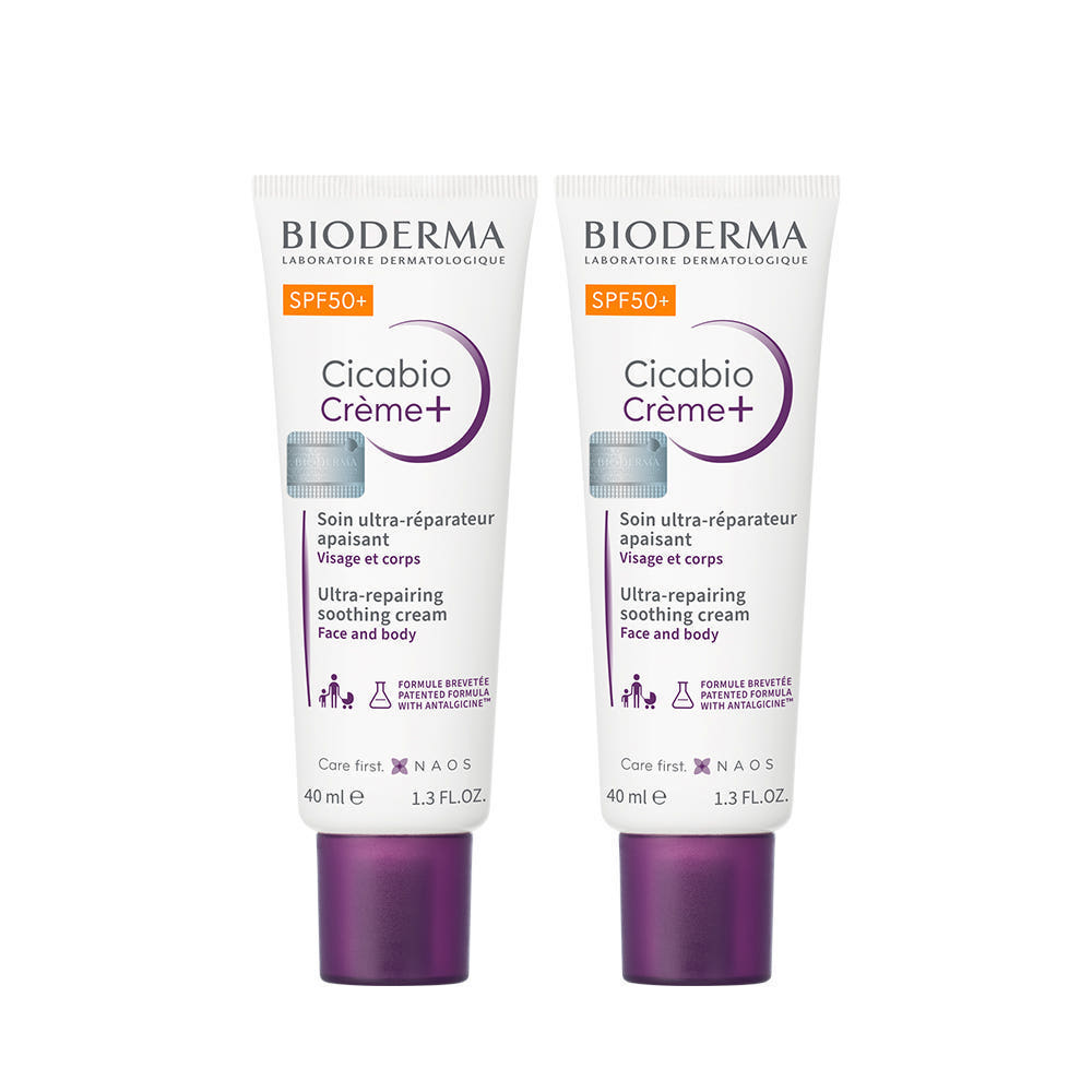 [Bioderma] Cicabio Cream+ SPF50+ 40ml Duo (Triple Deep Repair Sun Cream)