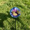 Metal Flower Bird Bath, Decorative Garden Bird Bath Feeder, Outdoor Wild Bird Feeder with 2-Prong Base for Garden Backyard Decor