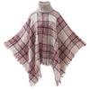 Plaid Tassel Pullover Shawl with High Collar - Plus Size, Autumn/Winter Collection