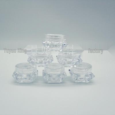 5g Transparent Diamond Cream Jar for Travel - Sample Size Cosmetic or Shadow Box