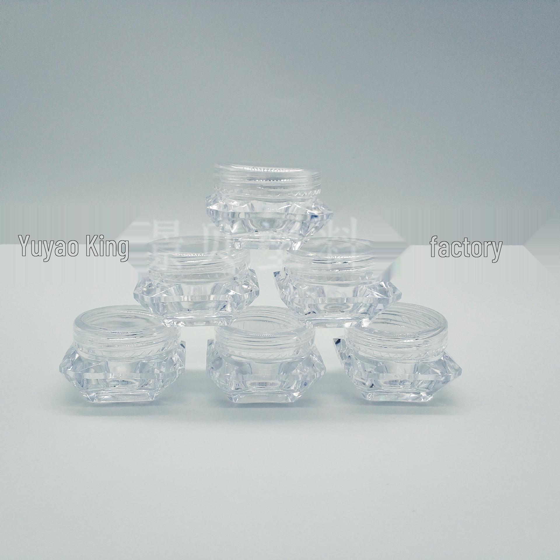 

5g Transparent Diamond Cream Jar for Travel - Sample Size Cosmetic or Shadow Box 5g