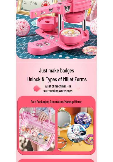 DIY Badge Making Machine - Perfect for Anime Merchandise, Handmade Pins, Children's Birthday Gifts, and Comic Exhibitions
