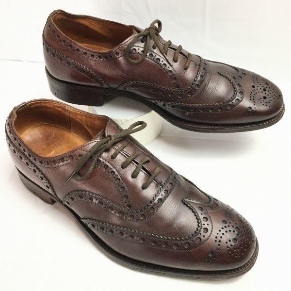 

80s-90s Vintage Church s Three Cities Full Brogue Wingtip Shoes Brown Size 25.0-26.0cm Men s(USED)
