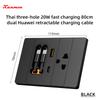 Hot Sales South America Standard 118 Type Screen Large Panel Light Switch 2 Way+Thailand Socket