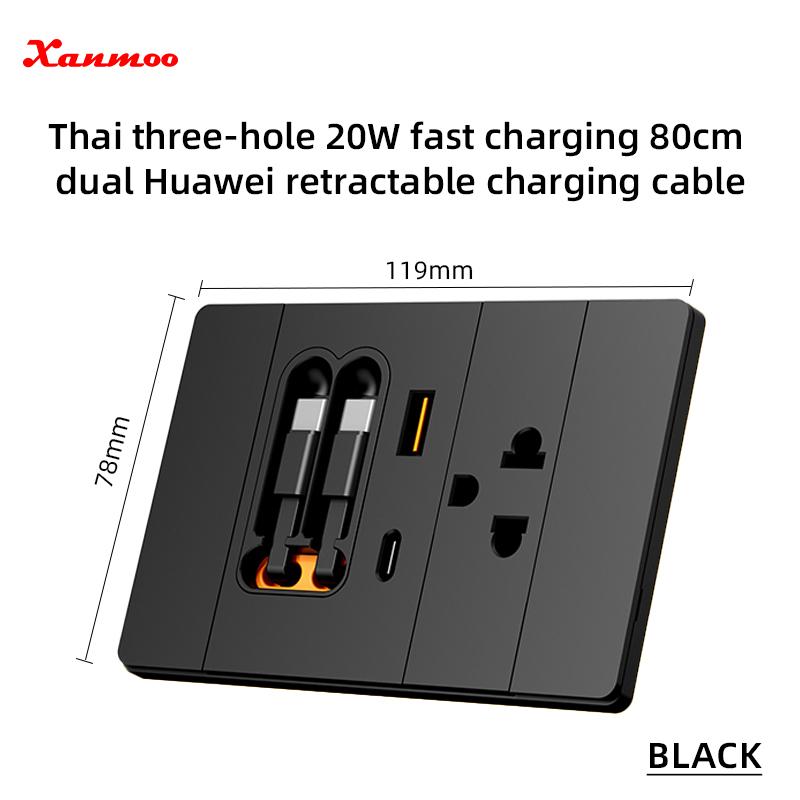 Hot Sales South America Standard 118 Type Screen Large Panel Light Switch 2 Way+Thailand Socket