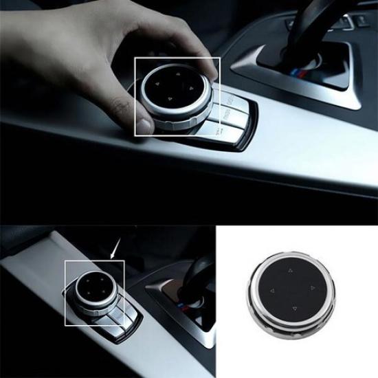 Fit For BMW X5 X6 2008-2013 Multimedia Knob Ring Decor Silver Aluminum Console