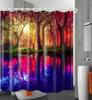 Łazienkowe Kolorowe Dekoracyjne Zasłony Prysznicowe z Motywem Leśnego Snu 3D, Tkaninowa Zasłona Prysznicowa z 12 Haczykami, Zasłony Prysznicowe do Wanny