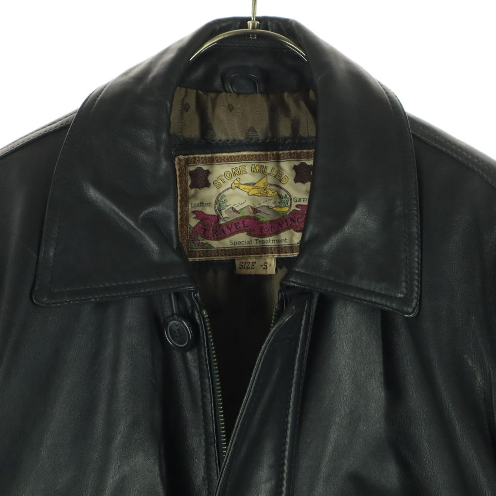 Long Sleeve Single Padding Leather Jacket S Brown Sheep Leather Men's Used