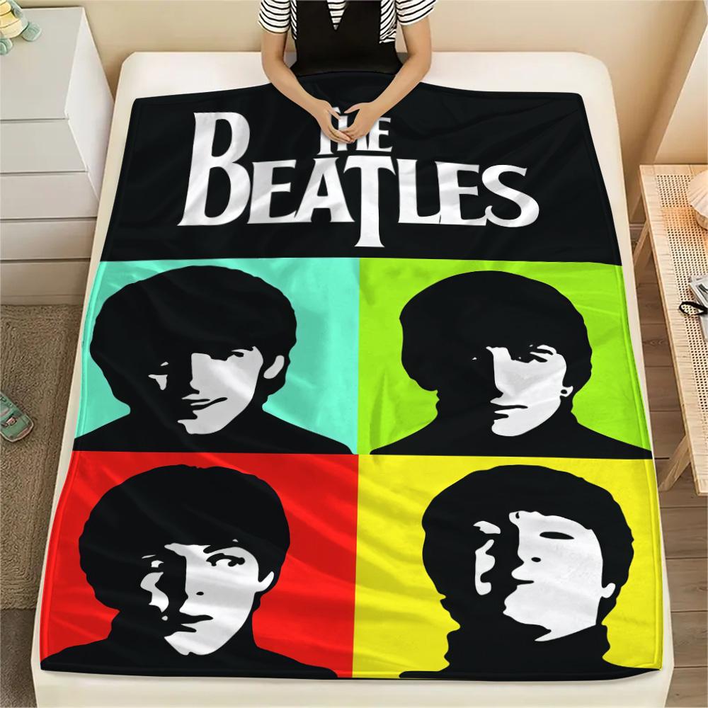 1PC Band Print FlAannel Blanket, High quality Comfortable for All Seasons, Home Decor, Warmth and Comfort