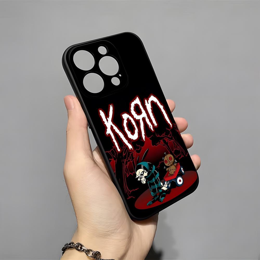K-Korn Hot Metal Rock Band Handyhülle für iPhone 17 Pro Max 16 15 14 Pro Max 13 11 X Xs Xr 8 7 Plus Silikonhülle