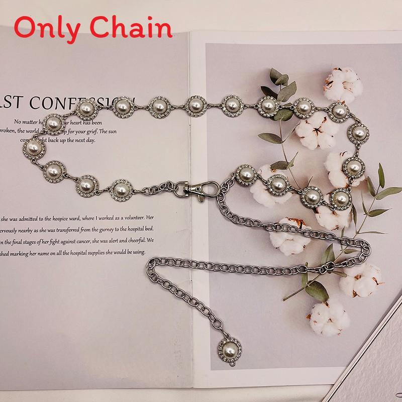 French Pearl Waist Chain For Women With Water Diamond Embellishments Fashion Jewelry Summer Accessory