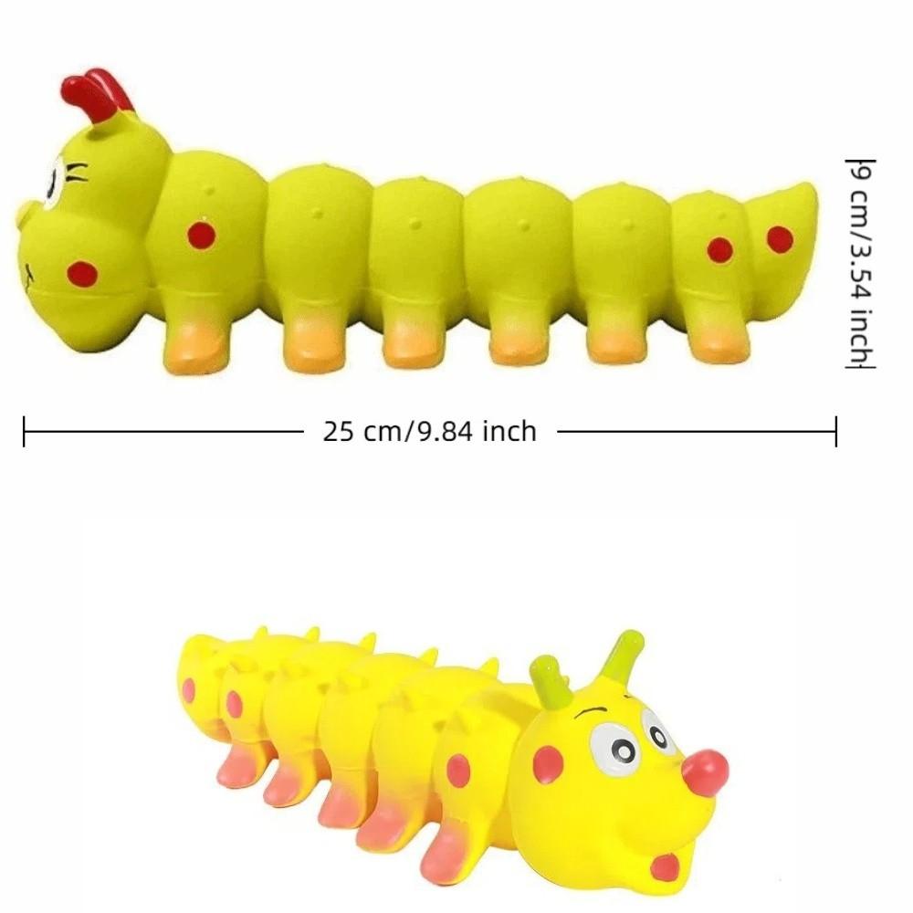 Latex Dog Chew Toy Caterpillar Shape Dog Grinding Teeth Stick Pet Squeaky Toy Outdoor
