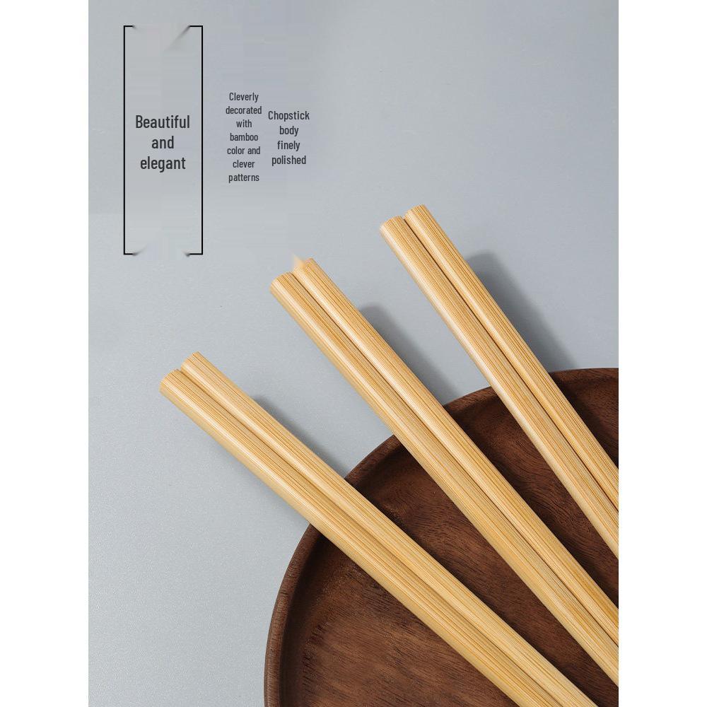 Non-Slip High-Temp Resistant Bamboo Chopsticks for Home & Hot Pot