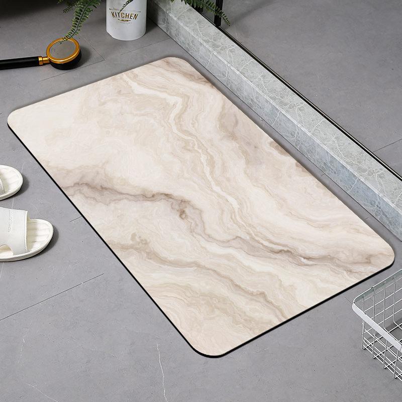 Light Luxury Marble, Diatom Mud, Water-absorbing Quick-drying Floor Mat, Non-slip and Dirt-resistant At the Bathroom Door
