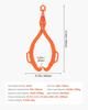 32in Log Lifting Tongs 2 Claw Solid Steel Log Grapple Swivel Log Tools