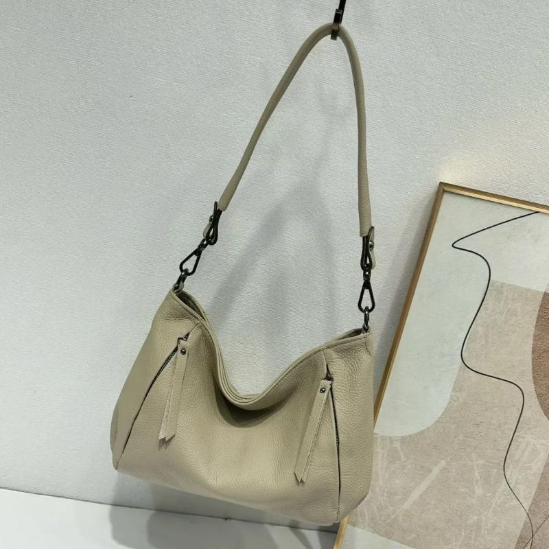 Women's Top-Grain Leather Crossbody Shoulder Bag | Large Capacity Solid Color | European American Fashi Commuter Handbag