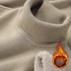 Autumn Winter Men's Turtleneck Sweater Knitted Velvet Warm Long Sleeve Pullover Outdoor Cold-proof Casual Blouse Base Sweater