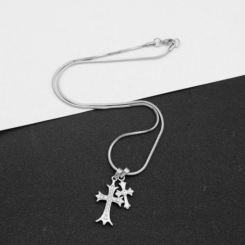 Minimalist Cross Pendant Necklace For Men Women Hip Hop Fashion Jewelry Accessories