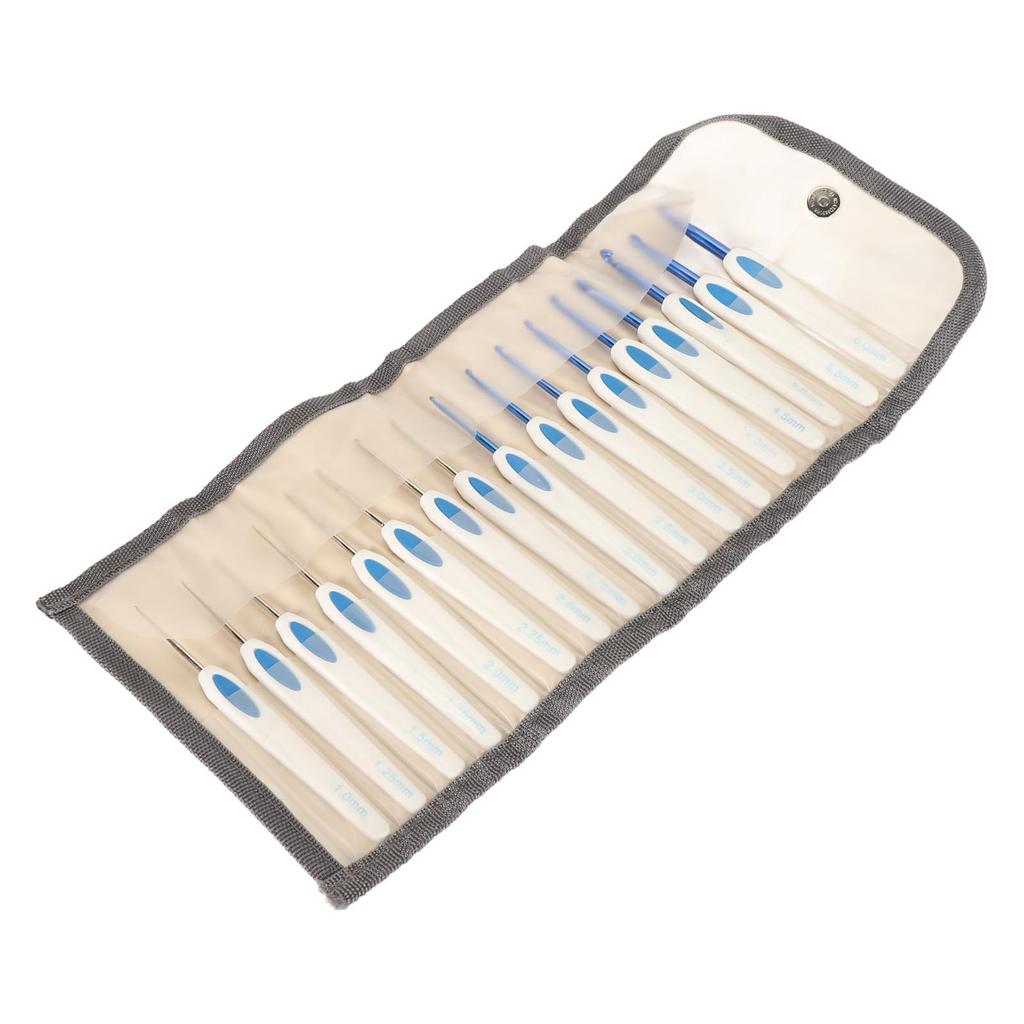 17 ks Sada háčků na háčkování Hliníkové ergonomické háčky na háčkování s pouzdrem DIY Nástroje pro ruční pletení umění pro