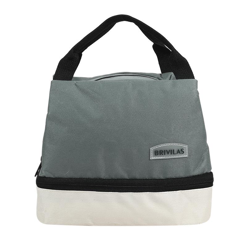

Double Layer Insulated Lunch Bag Cooler Bag With Strap Portable Thermal Food Bag For Work School Kids сірий
