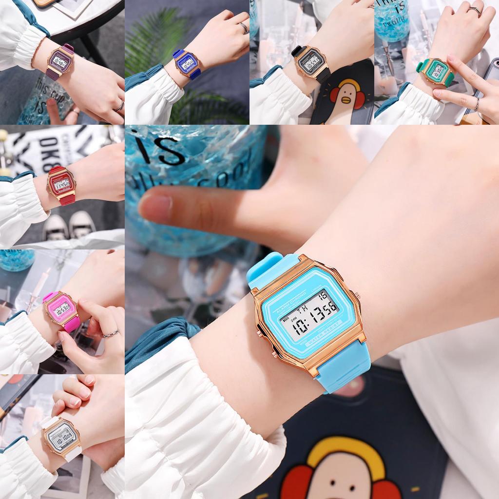 Elektroniczny Zegarek Unisex w Stylu Leśnym z Podświetleniem Nocnym i Funkcjami do Codziennego Noszenia