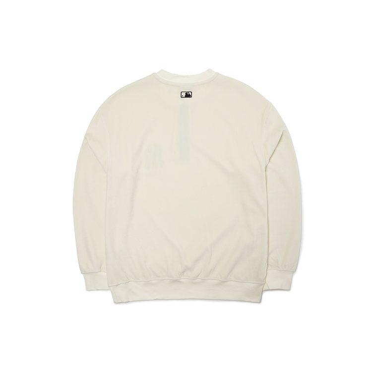 MLB Base Logo Sweatshirts Unisex White Crew Neck Moderate Regular 3AMT00314-50CRS