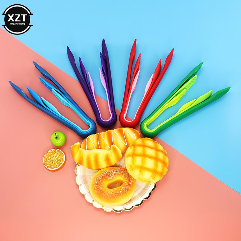 3Pcs/Set Plastic Food Tong Kitchen Tongs Non-slip Cooking Clip Clamp BBQ Salad Tools Grill Kitchen Accessories