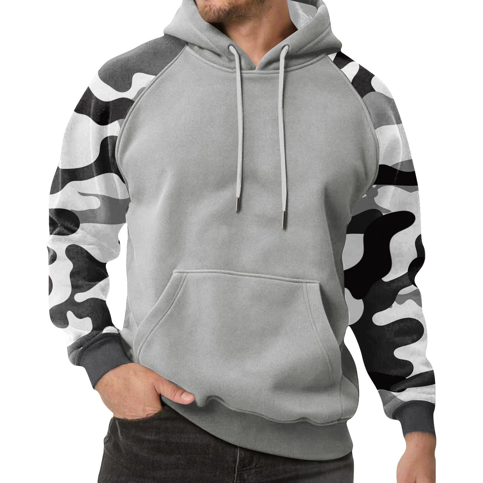 

Мужская камуфляжная толстовка с капюшоном, мужская спортивная большого размера, повседневная толстовка M